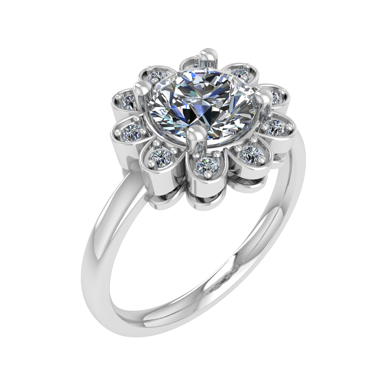 HALO 7.00mm ROUND ENGAGEMENT RING